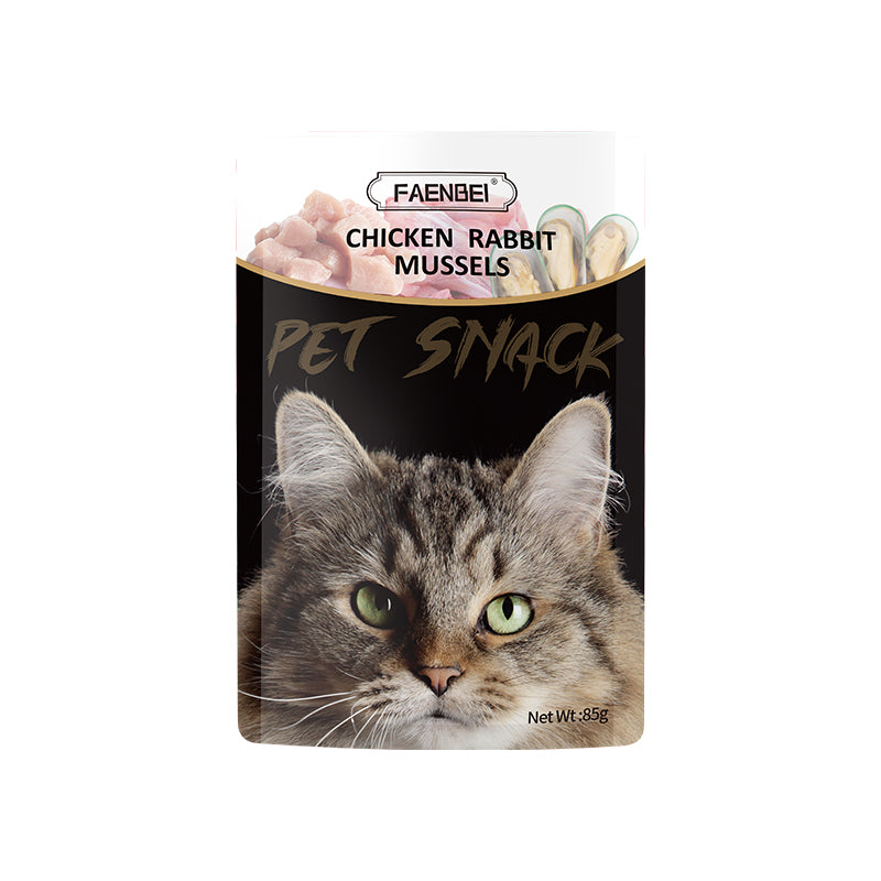 Faenbei Cat Food Pouch With Chicken & Rabbit & Mussels (85g*12pcs)