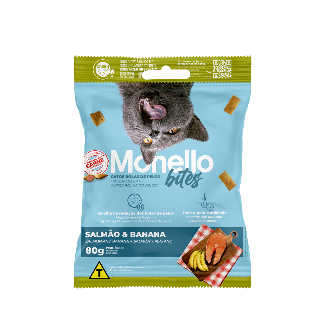 Monello Bites Hairballs Cats Salmon & Banana (80g)