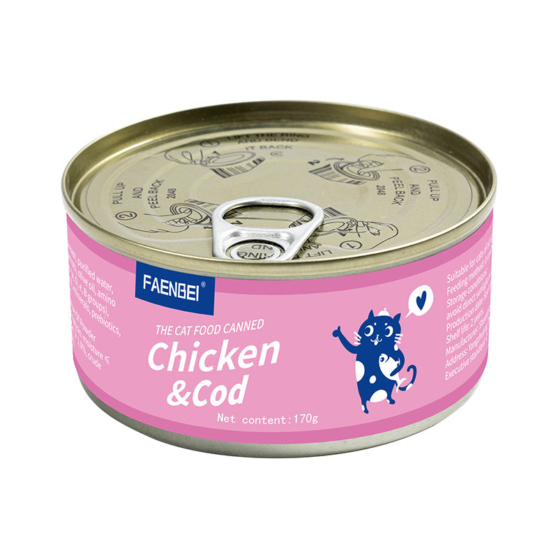 Faenbei Cat Can Jelly With Chicken & CodFish (170g)