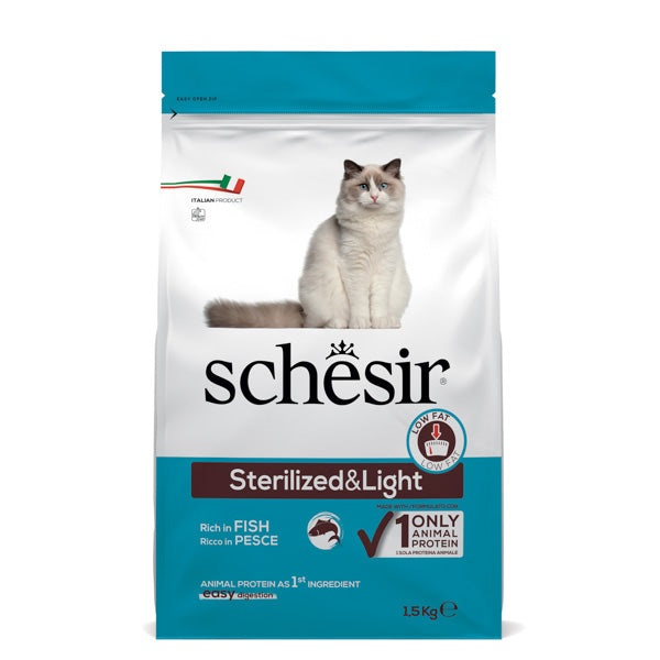 Schesir Cat Sterilized & light Rice in Fish (1.5kg)