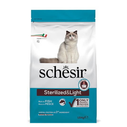 Schesir Cat Sterilized & light Rice in Fish (1.5kg)