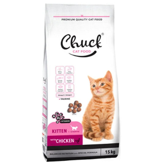 Chuck Kitten Food With Chicken 15kg - Premium Kitten Nutrition Lebanon