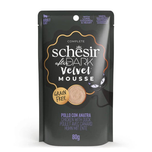 Schesir After Dark Velvet Mousse Cat Pouch Chicken With Duck (80g)