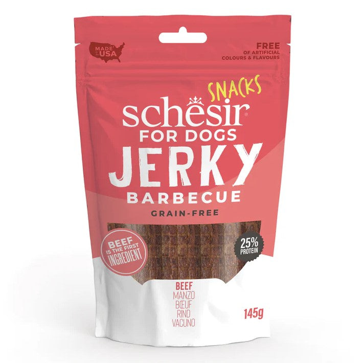 Schesir For Dog Snack Pouch Jerky BBQ Beef (145g)