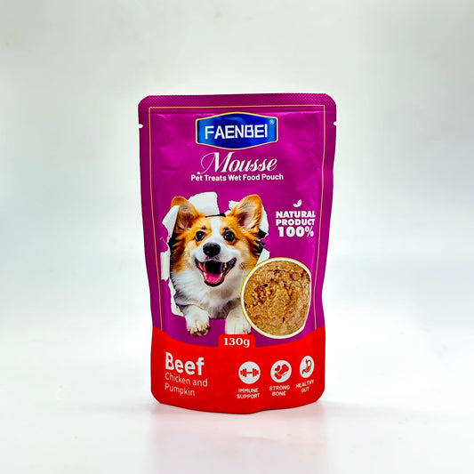 Faenbei Dog Pouch Mousse With Beef & Chicken & Pumpkin (130g)