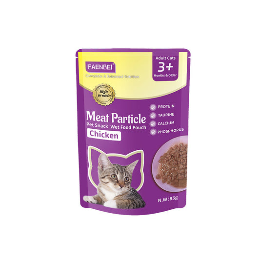 Faenbei Cat Pouch Meat Partical With Chicken (85g*12pcs)