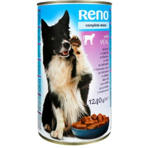 Reno Dog Can Chunks With Veal (1240g)
