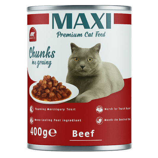 Maxi Cat Can Chunk With Beef (400g)