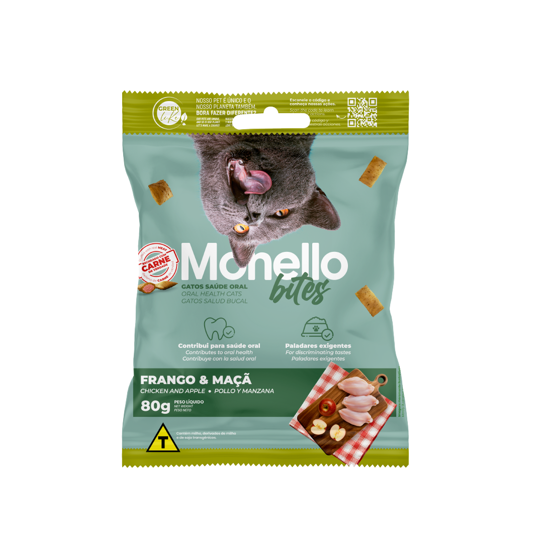 Monello Bites Oral Health Cats Chicken & Apple (80g)