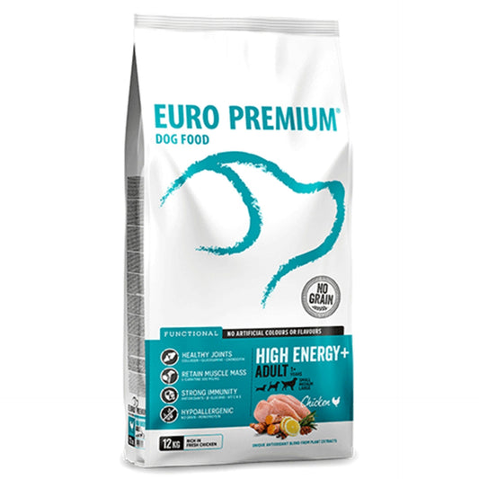 Euro Premium Adult Dog High Energy Chicken (12kg)