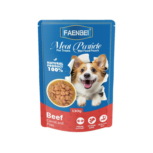 Faenbei Dog Pouch Meat Particle With Beef & Carrot & Peas (130g)