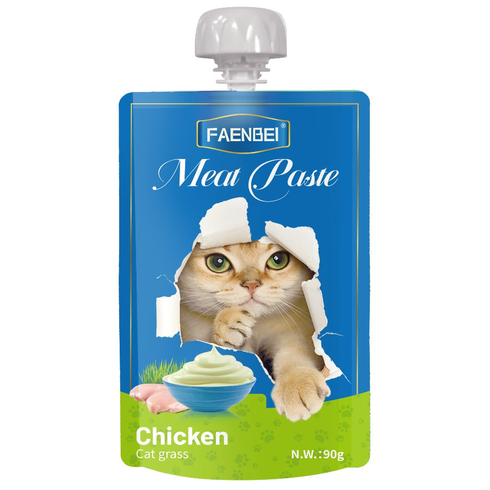 Faenbei Meat Paste Cat Pouch With Chicken & Cat Grass (90g)
