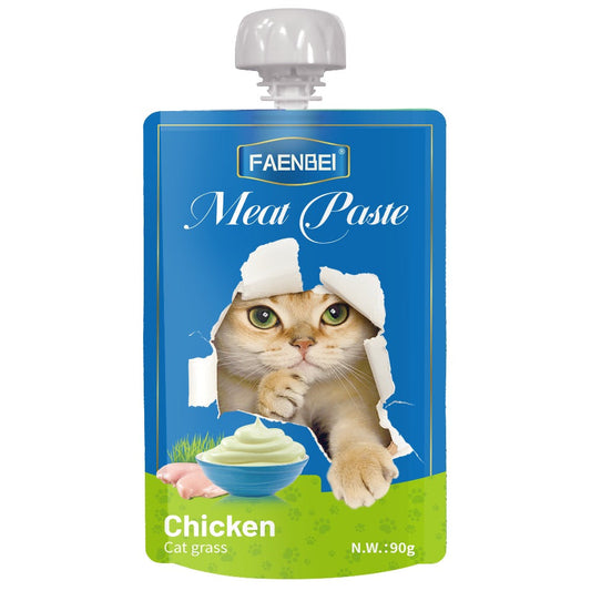 Faenbei Meat Paste Cat Pouch With Chicken & Cat Grass (90g*12pcs)